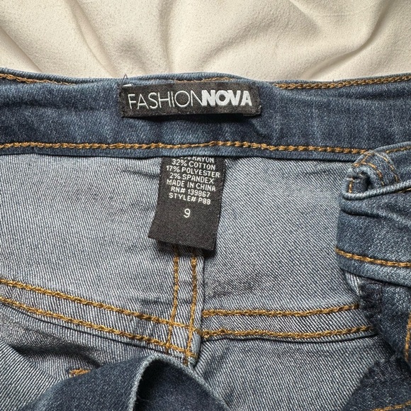 Fashion Nova Blue High Rise Jean Leggings - Picture 4 of 4